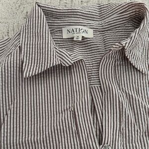 Nation LTD Chocolate Pinstripe Blouse